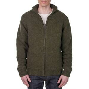 NEW SCHOTT shawl collar sweater jacket in moss